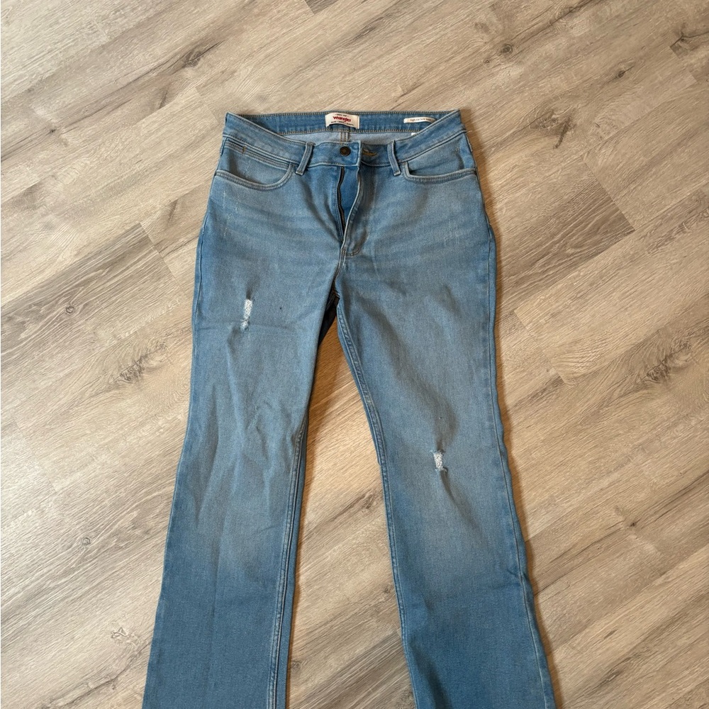Wrangler Blue Flare Wide Leg Jeans
